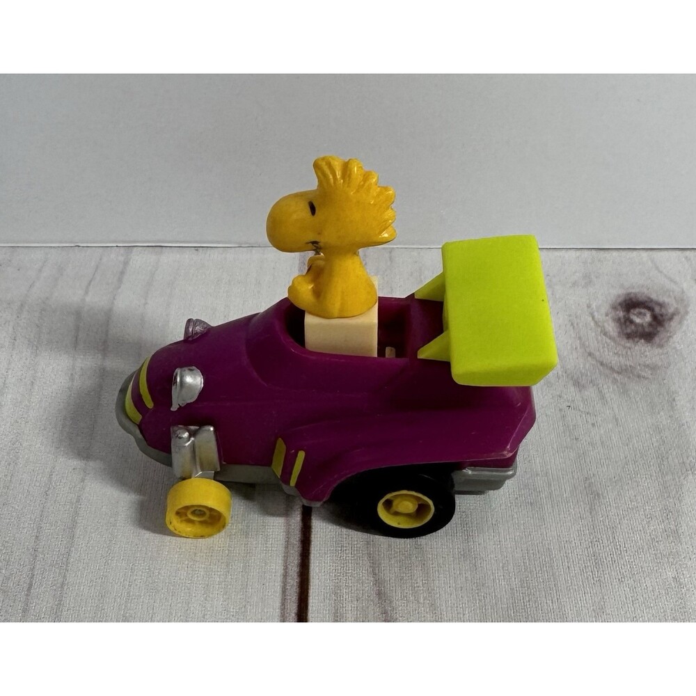 VTG Woodstock Snoopy Toy Collectible Peanuts Rolling Wheels 1970s 2"